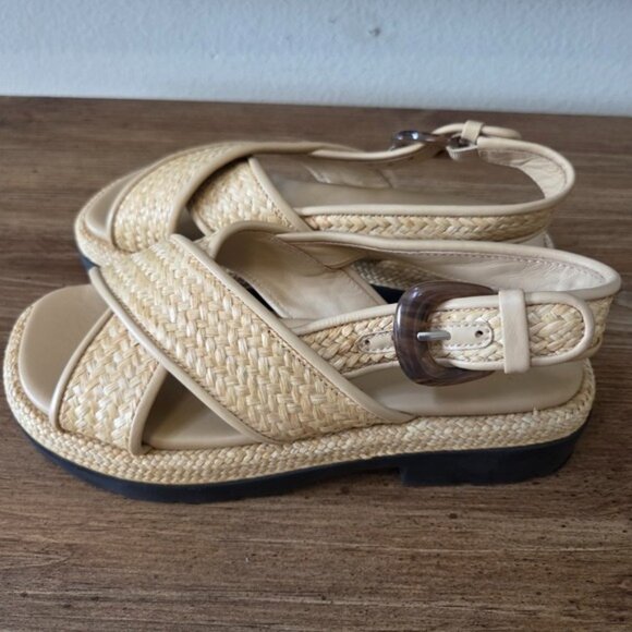 Vince Helena Raffia Lug-Sole Sandal Size 5 - Picture 7 of 9